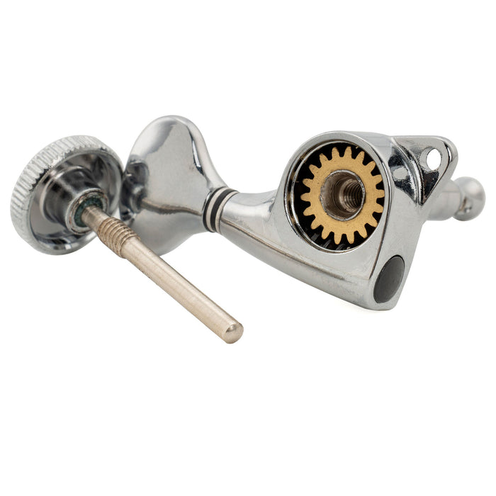 Musiclily Pro R18T Singolo Rapporto 18:1 Testa Macchina Bloccante Sigillata Completamente Lato Basso con Pulsante Stile G per Chitarra Elettrica Stile Strat Tele