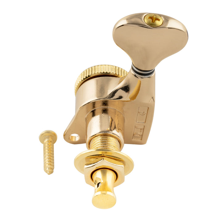 Musiclily Pro R18T Singolo Rapporto 18:1 Testa Macchina Bloccante Sigillata Completamente Lato Basso con Pulsante Stile G per Chitarra Elettrica Stile Strat Tele