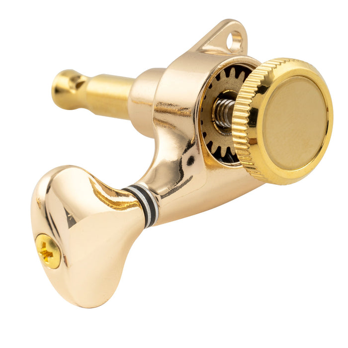 Musiclily Pro R18T Singolo Rapporto 18:1 Testa Macchina Bloccante Sigillata Completamente Lato Basso con Pulsante Stile G per Chitarra Elettrica Stile Strat Tele
