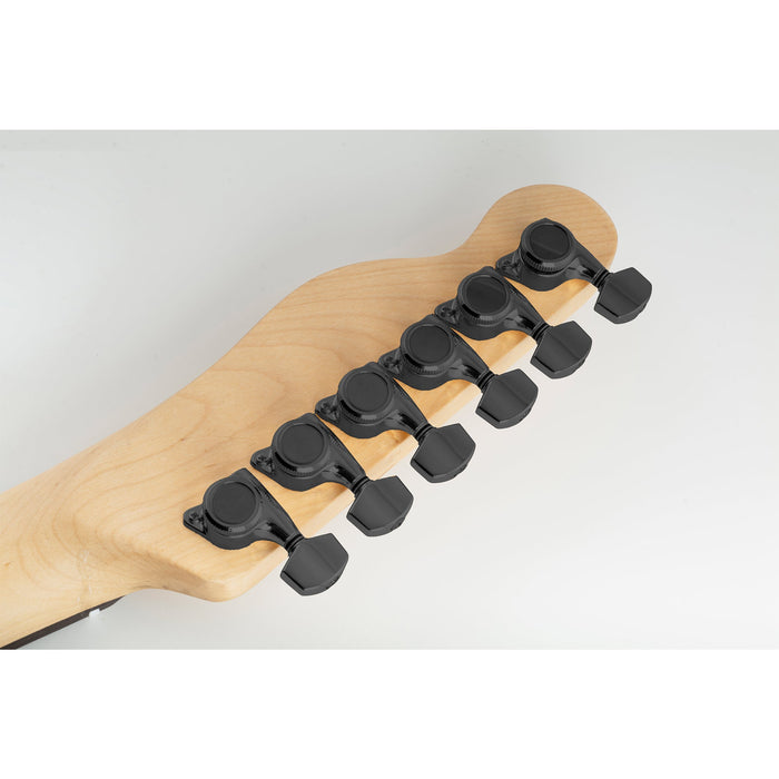 Musiclily Pro Single 18:1 Ratio Full Sealed Locking Machine Head Bass Side Tuner Tuning Peg Key with Hex Button for Strat Tele Style Electric Guitar