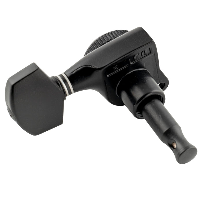 Musiclily Pro Single 18:1 Ratio Full Sealed Locking Machine Head Bass Side Tuner Tuning Peg Key with Hex Button for Strat Tele Style Electric Guitar