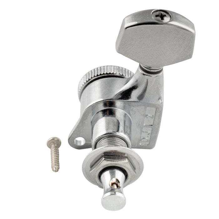 Musiclily Pro R18T Singolo Rapporto 18:1 Testa Macchina Bloccante Sigillata Completamente Lato Basso con Pulsante Esagonale per Chitarra Elettrica Stile Strat Tele