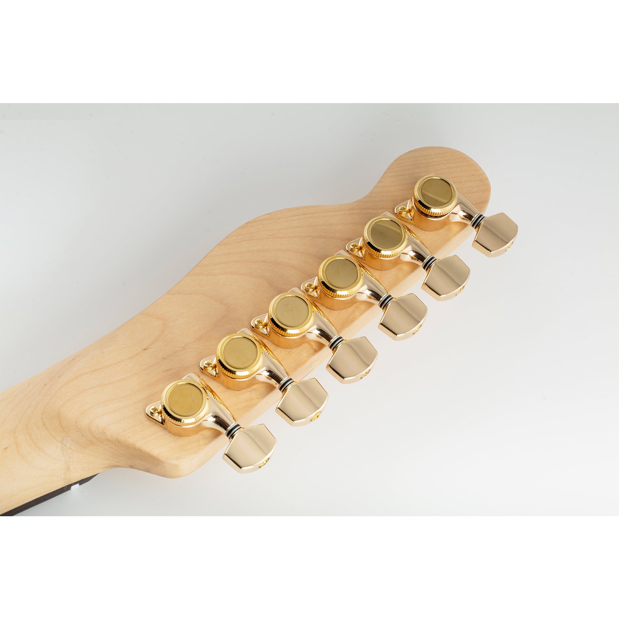 Musiclily Pro R18T-03 6-en-ligne Rapport 18:1 Mécaniques de Tuning à Verrouillage Complètement Étanches Clés avec Bouton Hexagonal Vis à 45° pour Strat Tele Style Guitare Électrique