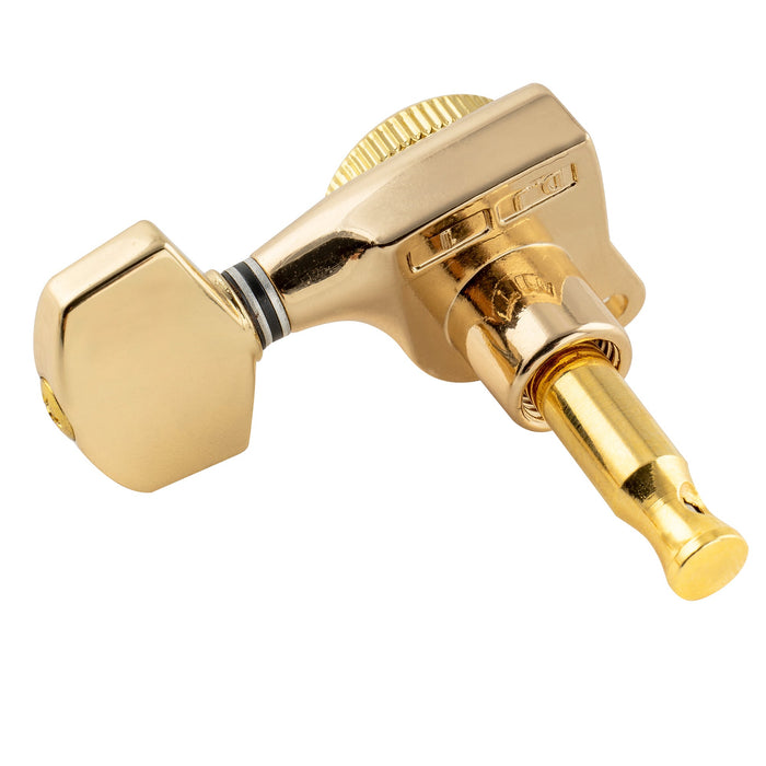 Musiclily Pro R18T Singolo Rapporto 18:1 Testa Macchina Bloccante Sigillata Completamente Lato Basso con Pulsante Esagonale per Chitarra Elettrica Stile Strat Tele