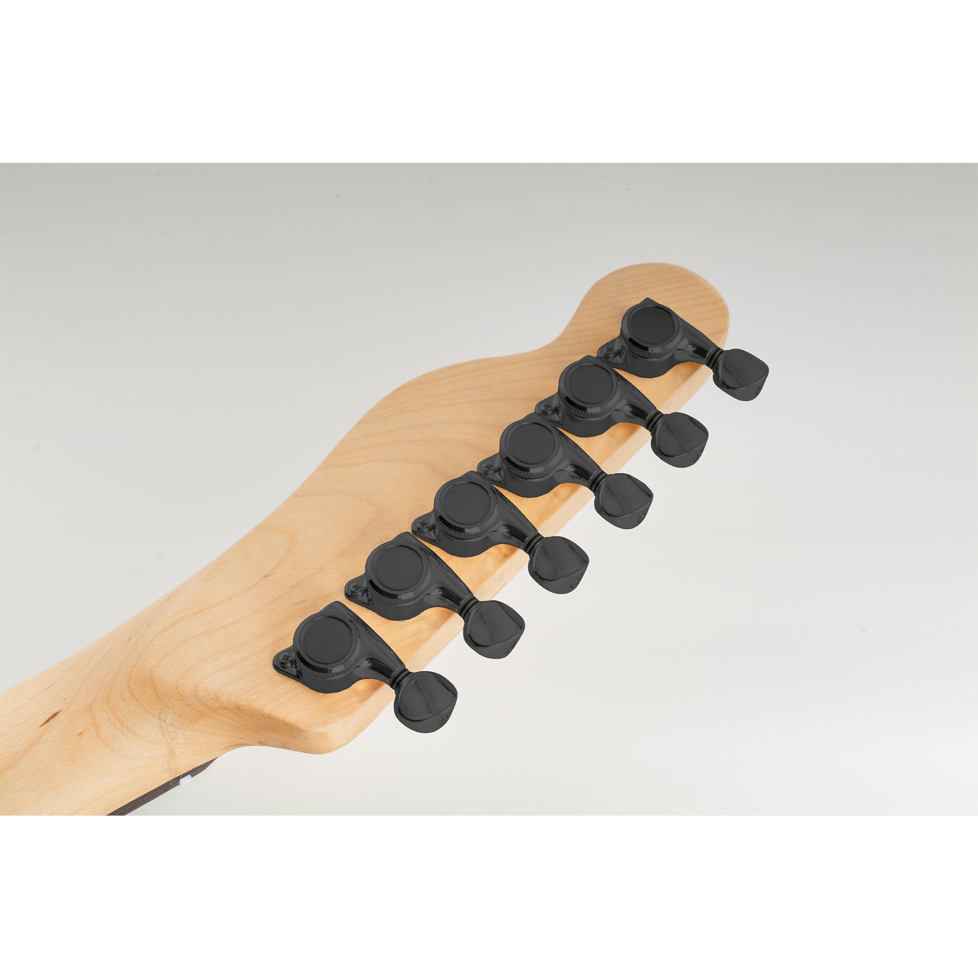 Musiclily Pro R18T-04 6-en-ligne Rapport 18:1 Mécaniques de Tuning à Verrouillage Complètement Étanches Clés avec Bouton Ovale Vintage Vis à 45° pour Strat Tele Style Guitare Électrique