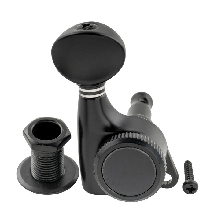 Musiclily Pro R18T 6列インライン 18:1比率 完全密封ロック式マシンヘッド チューナー チューニングペグ ヴィンテージオーバルボタン 45度ネジ付 Strat/Teleスタイルエレキギター用