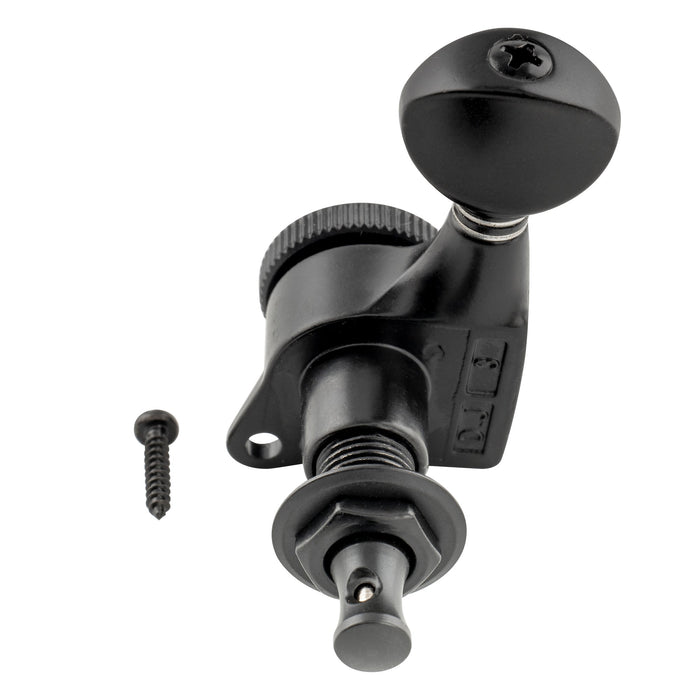 Musiclily Pro R18T Single 18:1 Ratio Full Sealed Locking Machine Head Bass Side Tuner Tuning Peg Key with Vintage Oval Button for Strat Tele Style Electric Guitar