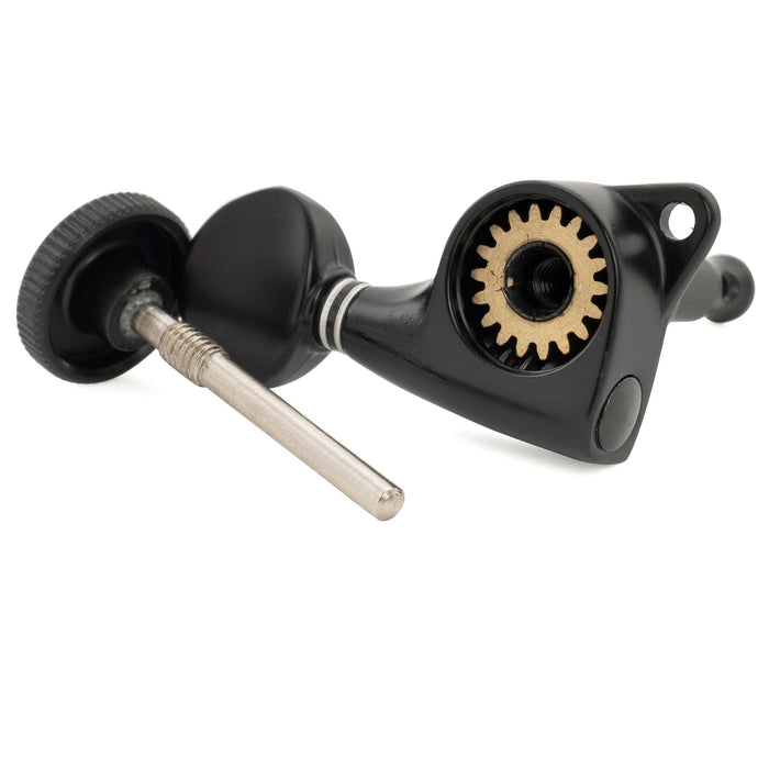 Musiclily Pro R18T Single 18:1 Ratio Full Sealed Locking Machine Head Bass Side Tuner Tuning Peg Key with Vintage Oval Button for Strat Tele Style Electric Guitar