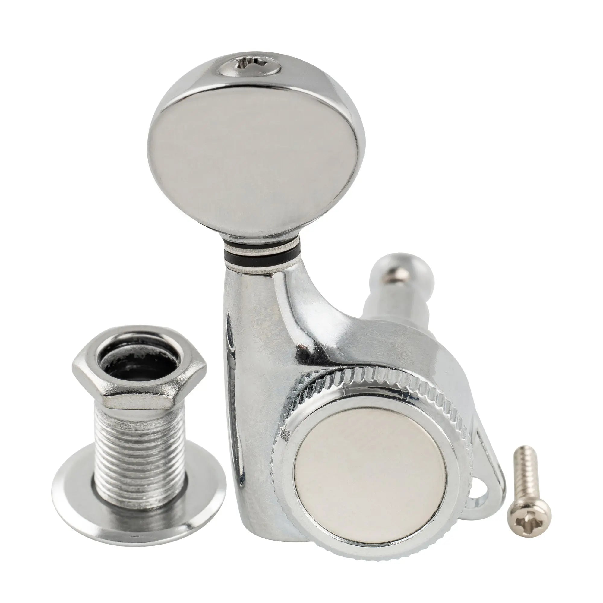 Part of musiclily pro 6 in line 18 1 ratio full sealed locking machine heads tuners tuning pegs keys with vintage oval button 45 degree screw for strat tele style electric guitar mx3345 6p