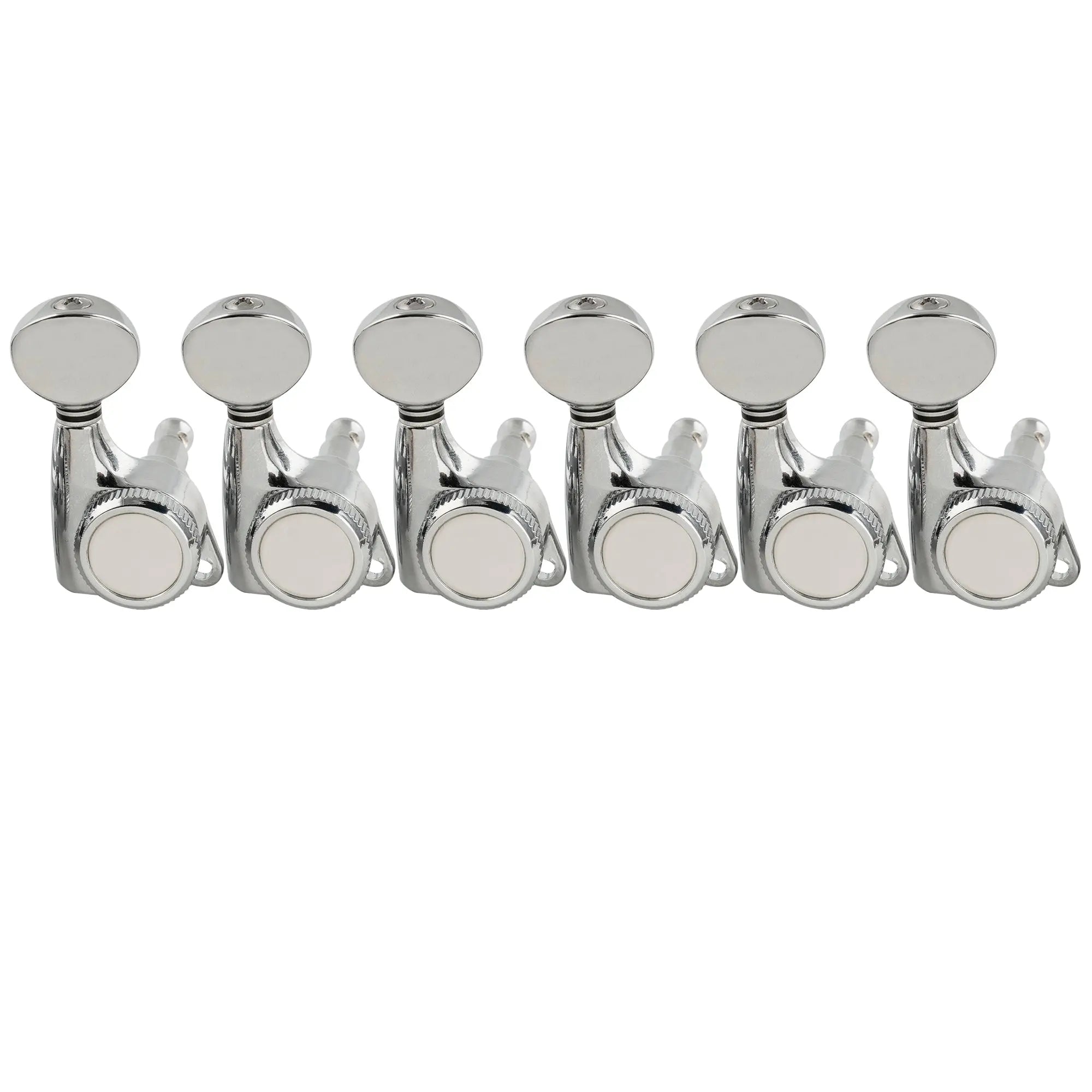 musiclily pro 6 in line 18 1 ratio full sealed locking machine heads tuners tuning pegs keys with vintage oval button 45 degree screw for strat tele style electric guitar mx3345 6p