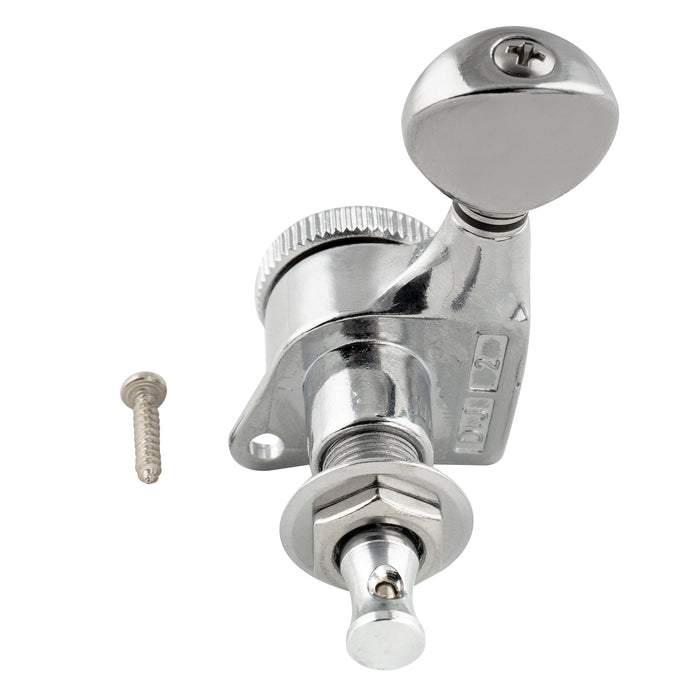 ミュージックリリー Pro R18T シングル 18:1 フルシールド ロッキング マシンヘッド ベースサイド チューナー チューニングペグ キー、ヴィンテージオーバルボタン付 ストラト/テレキャスター用エレキギター用