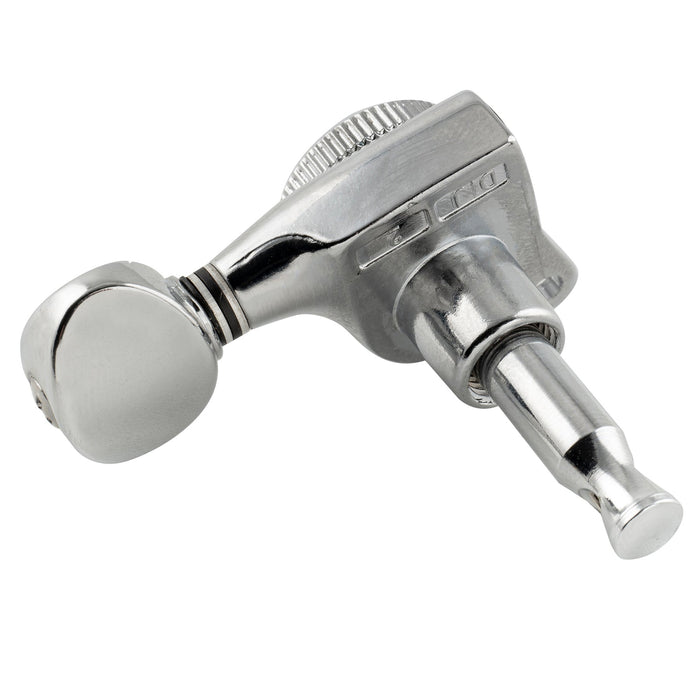 ミュージックリリー Pro R18T シングル 18:1 フルシールド ロッキング マシンヘッド ベースサイド チューナー チューニングペグ キー、ヴィンテージオーバルボタン付 ストラト/テレキャスター用エレキギター用