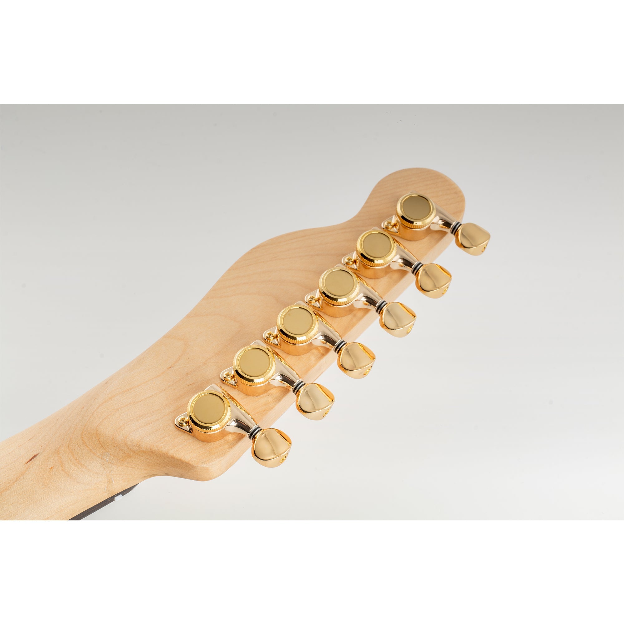 Musiclily Pro R18T-04 6-en-ligne Rapport 18:1 Mécaniques de Tuning à Verrouillage Complètement Étanches Clés avec Bouton Ovale Vintage Vis à 45° pour Strat Tele Style Guitare Électrique