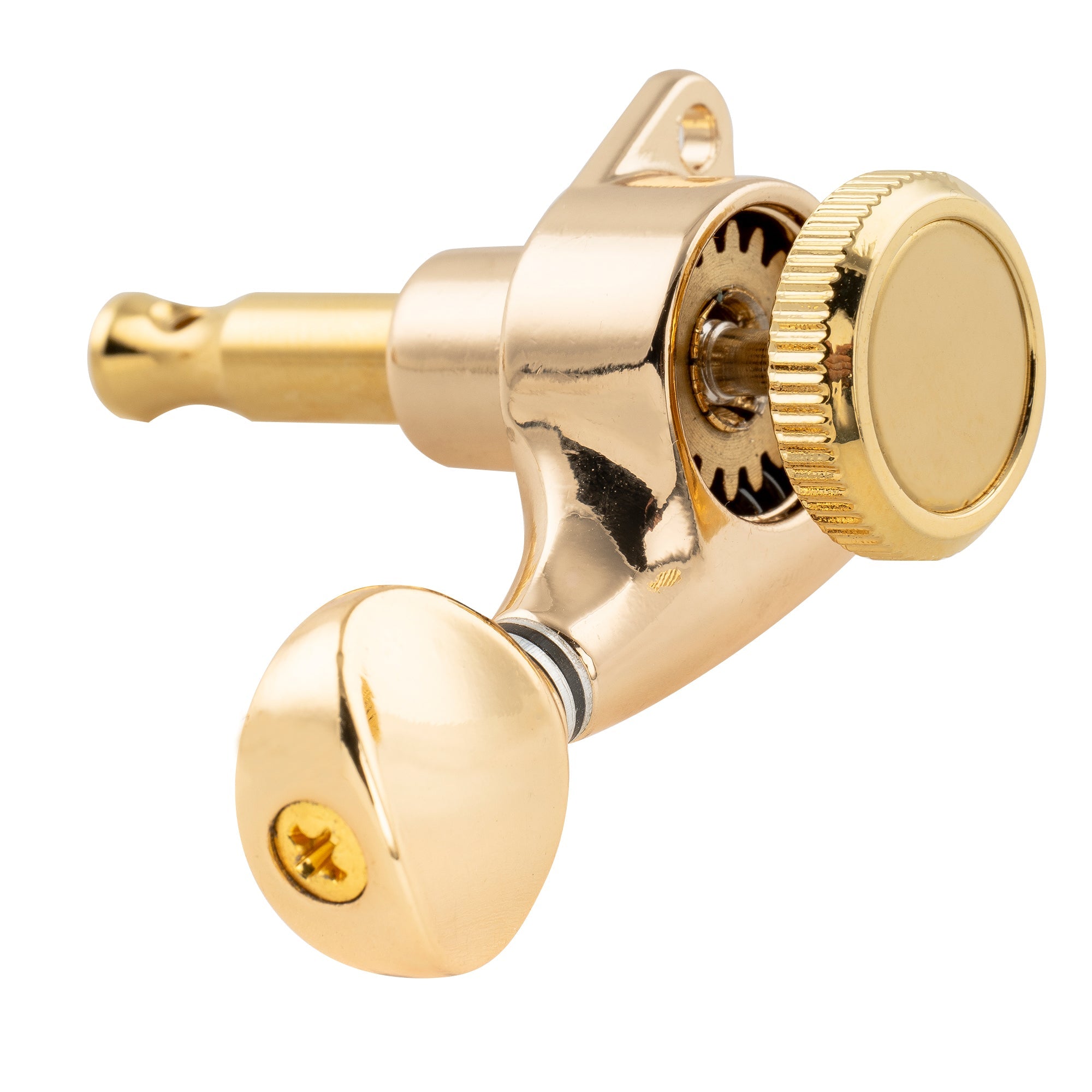Musiclily Pro R18T-04 6-en-ligne Rapport 18:1 Mécaniques de Tuning à Verrouillage Complètement Étanches Clés avec Bouton Ovale Vintage Vis à 45° pour Strat Tele Style Guitare Électrique