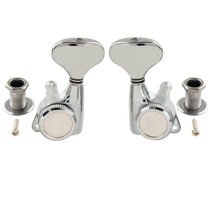 Musiclily Pro 3R3L 18:1 Proporção de Trava Total Máquinas de Ajuste de Cordas Afinadores de Trastes Teclas com Botão em Estilo Y Parafuso de 45 Graus para Violão Acústico e Elétrico