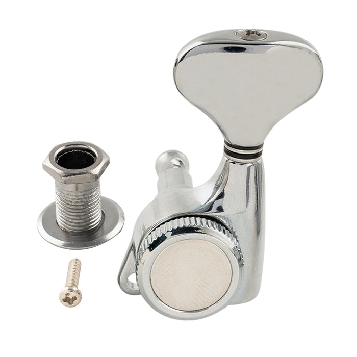 Musiclily Pro Single 18:1 Ratio Full Sealed Locking Machine Head Treble Side Tuner Tuning Peg Key with Y-Style Button for Acoustic Electric Guitar