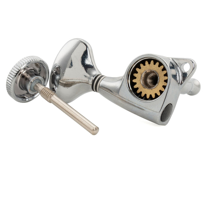 Musiclily Pro R18T Singolo Rapporto 18:1 Testa Macchina Bloccante Sigillata Completamente Lato Basso con Pulsante Stile Y per Chitarra Elettrica Acustica