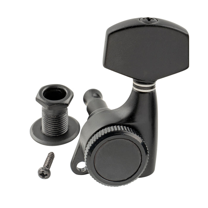 Musiclily Pro Single 18:1 Ratio Full Sealed Locking Machine Head Treble Side Tuner Tuning Peg Key with Big Hex Button for Acoustic Electric Guitar