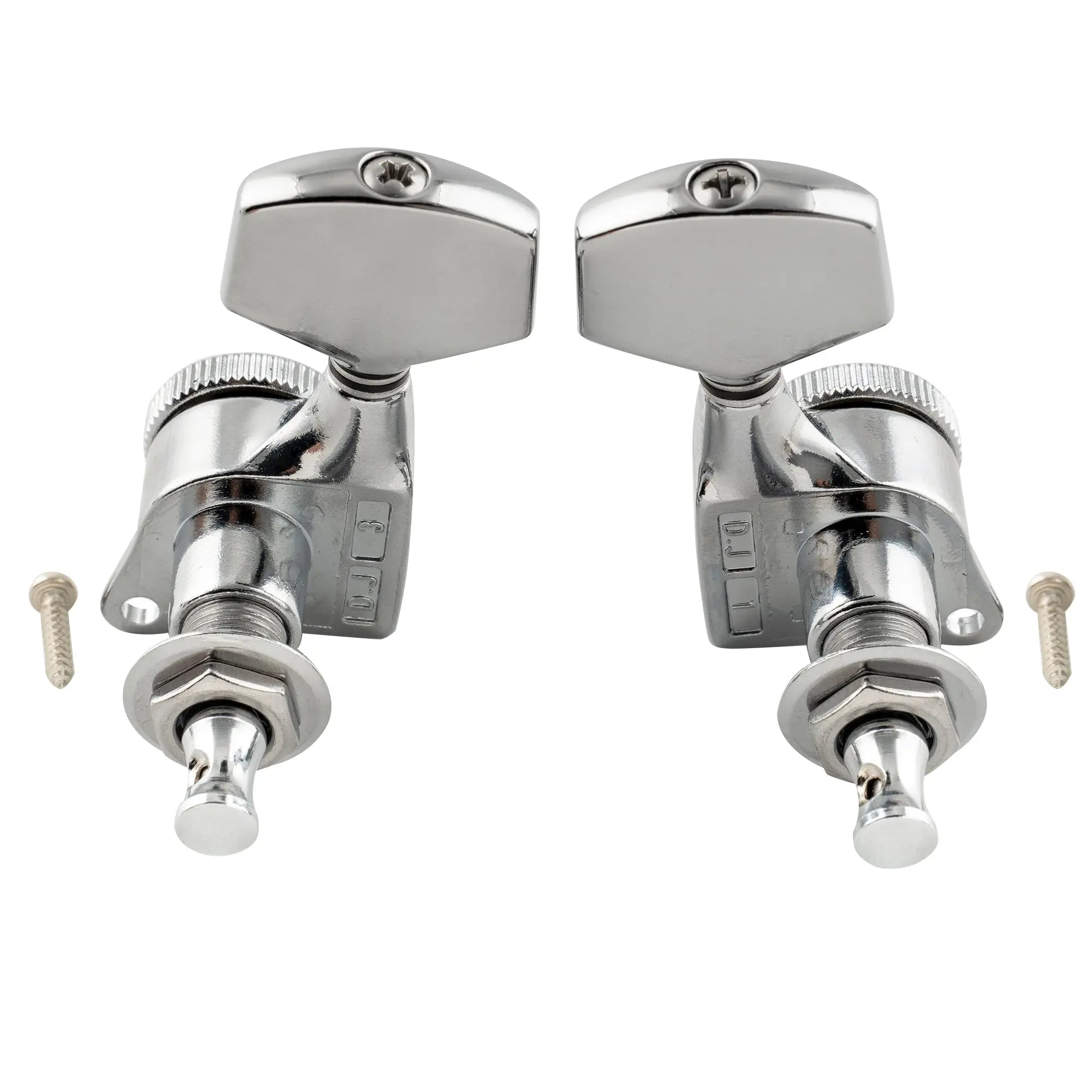 detail of musiclily pro 3r3l 18 1 ratio full sealed locking machine heads tuners tuning pegs keys with big hex button 45 degree screw for acoustic electric guitar mx3348 3mx3349 3p