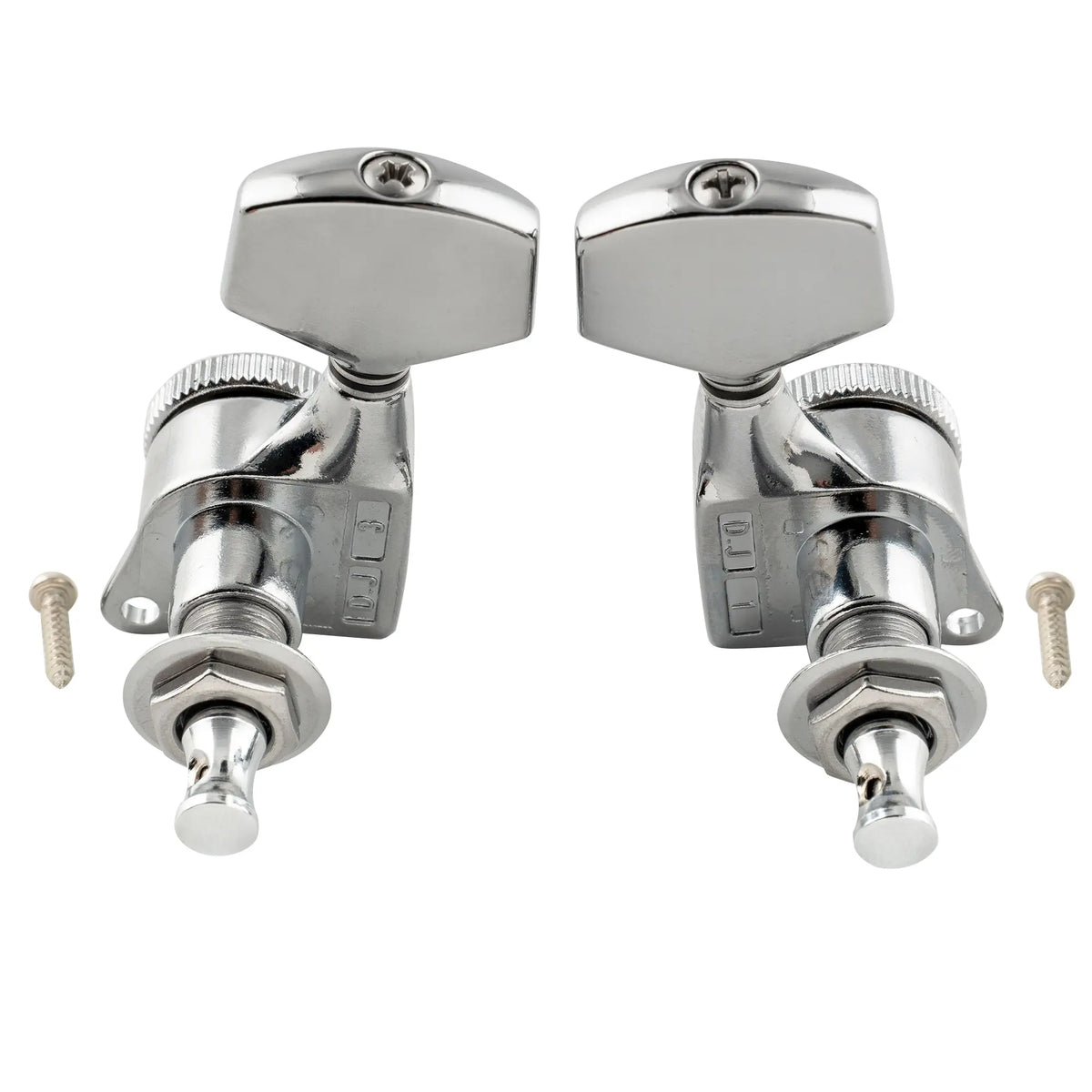 detail of musiclily pro 3r3l 18 1 ratio full sealed locking machine heads tuners tuning pegs keys with big hex button 45 degree screw for acoustic electric guitar mx3348 3mx3349 3p