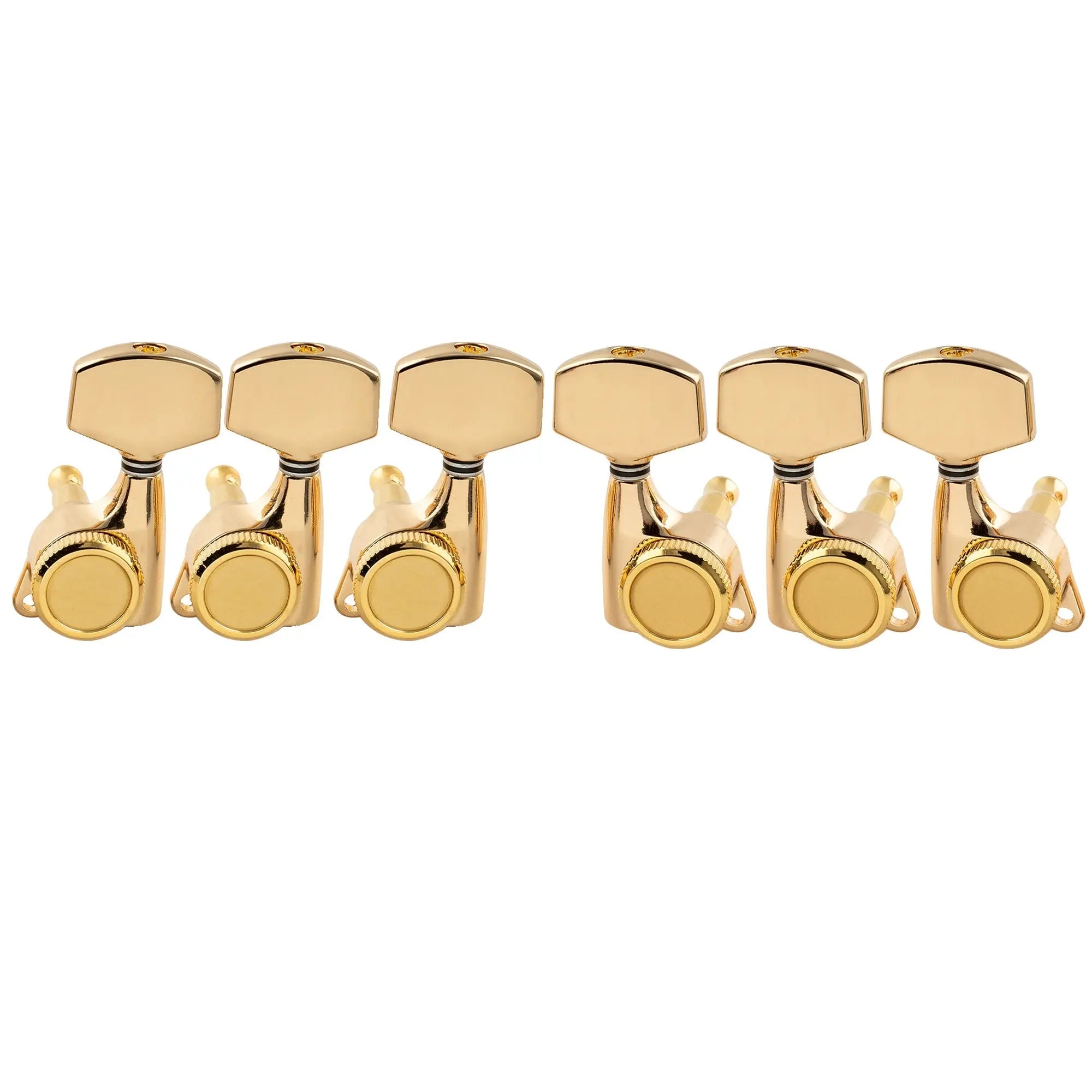 musiclily pro 3r3l 18 1 ratio full sealed locking machine heads tuners tuning pegs keys with big hex button 45 degree screw for acoustic electric guitar mx3348 3mx3349 3p, gold