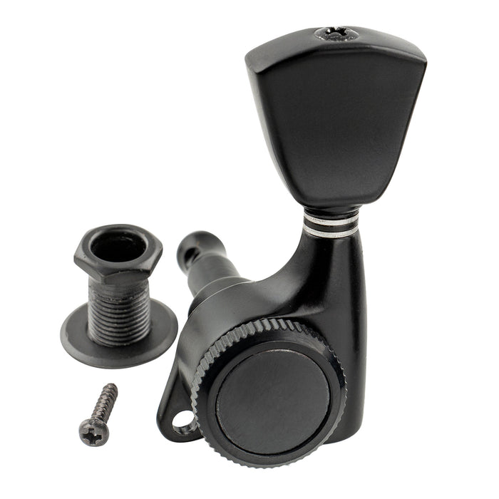 Musiclily Pro Single 18:1 Ratio Full Sealed Locking Machine Head Treble Side Tuner Tuning Peg Key with Keystone Button for Acoustic Electric Guitar