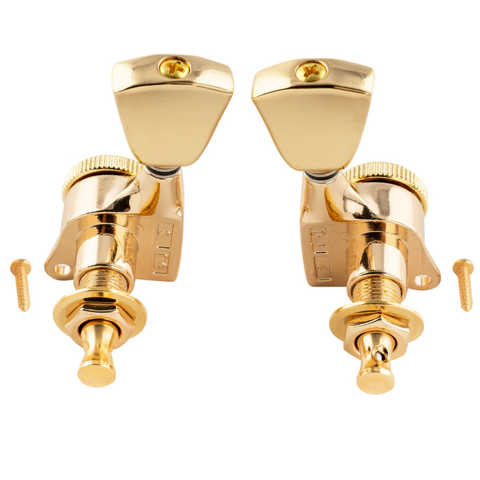 Clavijeros Musiclily Pro R18T 3R3L Relación 18:1 Totalmente Sellados con Botón en Forma de Llave y Tornillo a 45 Grados para Guitarra Acústica y Eléctrica