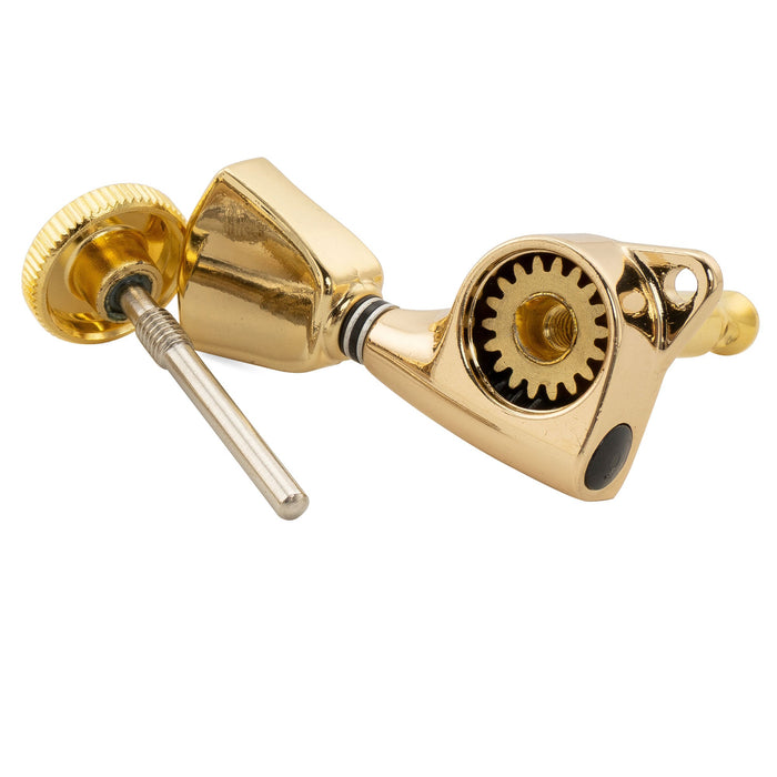 Musiclily Pro R18T Singolo Rapporto 18:1 Testa Macchina Bloccante Sigillata Completamente Lato Basso con Pulsante a Chiave per Chitarra Elettrica Acustica