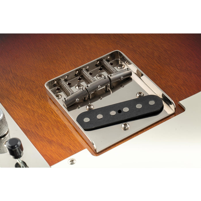 Usage show of musiclily ultra full solid titanium alloy barrel saddles for fender american vintage tele style electric guitar mx3356 3p