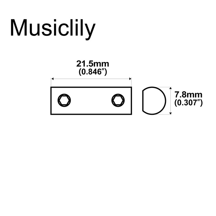 Dimensions of musiclily ultra full solid titanium alloy barrel saddles for fender american vintage tele style electric guitar mx3356 3p