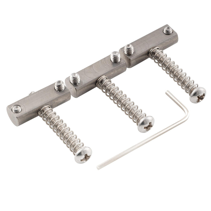 detail of musiclily ultra full solid titanium alloy barrel saddles for fender american vintage tele style electric guitar mx3356 3p