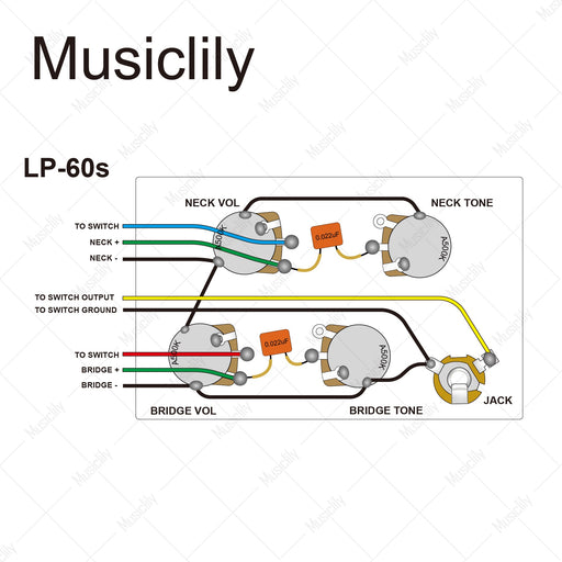 Dimensions of musiclily pro lp std modern 60s pre wired wring harness kit upgrade for epiphone lp style electric guitar nickel switch mx3365nk
