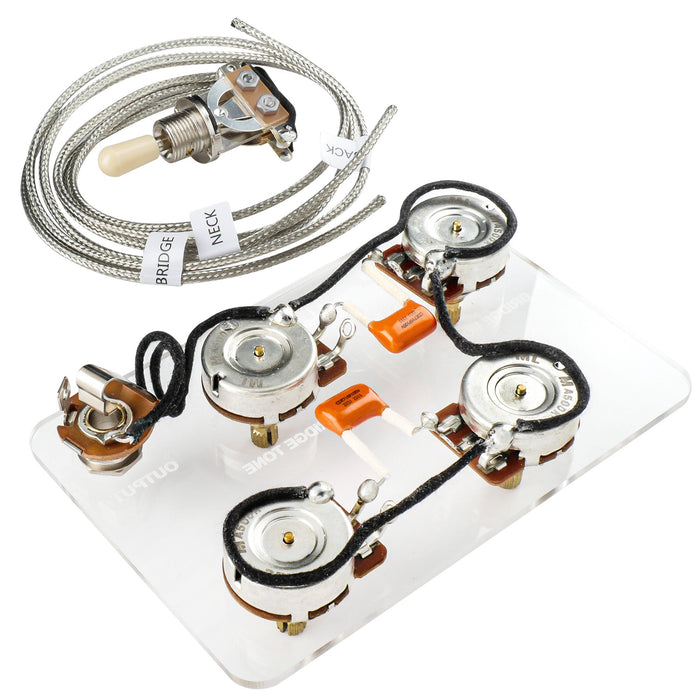 Part of musiclily pro lp std modern 60s pre wired wring harness kit upgrade for epiphone lp style electric guitar nickel switch mx3365nk