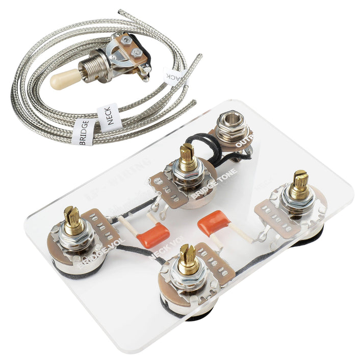 Musiclily Pro LP STD Modern 60s Pre-wired Wring Harness Kit Upgrade for Epiphone LP Style Electric Guitar Switch Musiclily Pro