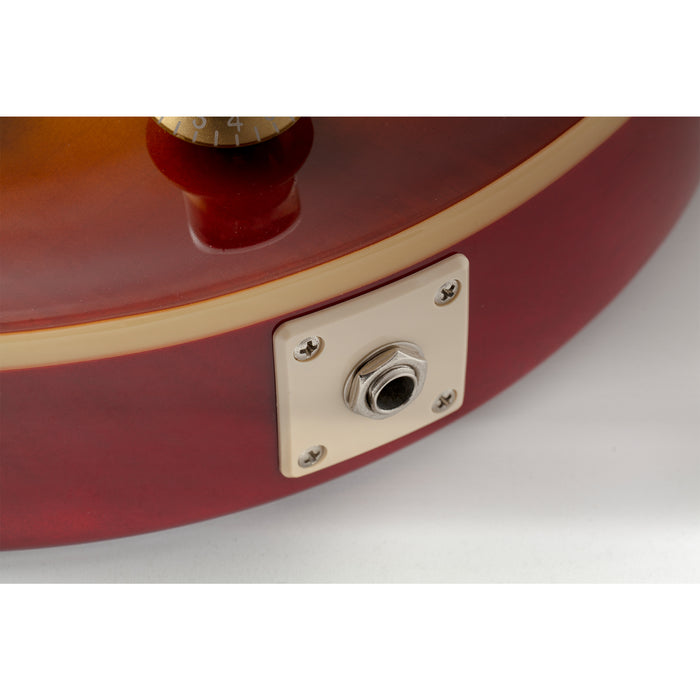 Musiclily Pro Plastic Curved Jack Plate Square Jackplates 10mm Hole for Epiphone LP SG Style Electric Guitar