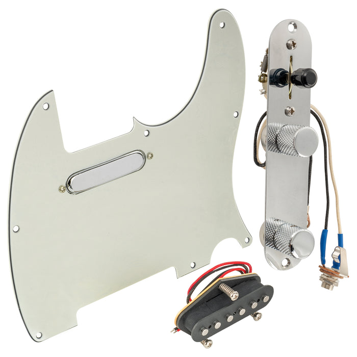Musiclily Pro Pickguard Telecaster standard pré-câblé et plaque de contrôle chargée avec micros Artec Alnico 5 aimant pour guitare électrique de style TL