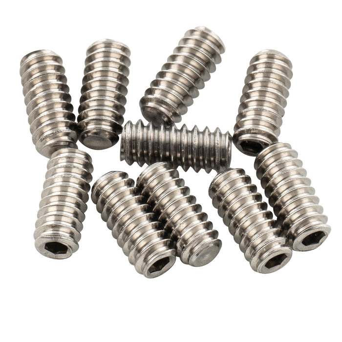 musiclily pro unc 6 32x5 16 inch stainless steel saddle height adjustment screws for fender tele style electric guitar bridge mx3399 10p