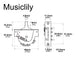 Dimensions of musiclily ultra 5 way pickup selector blade switch lever switch for strat style electric guitar mx3402p
