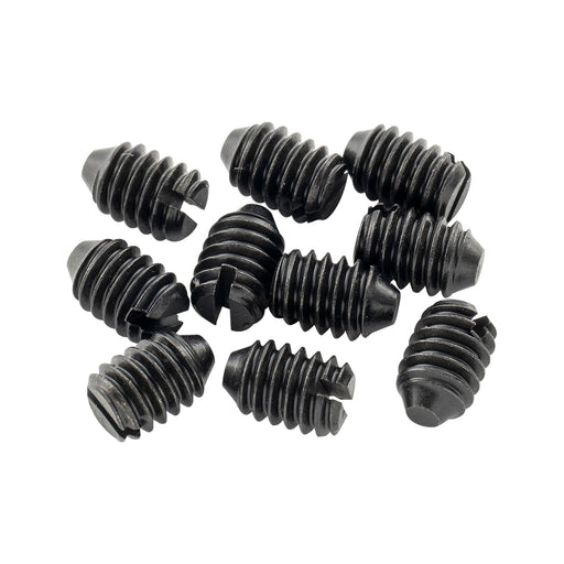 musiclily pro unc 8 32x1 4 inch stainless steel slotted cone point set screws for fender tele style control knobs mx3405 10p