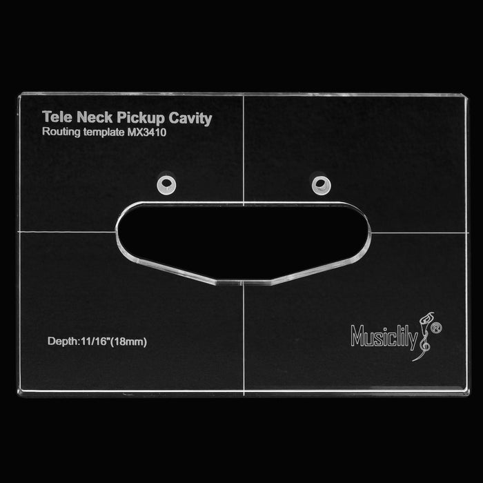 Part of musiclily pro cnc accurate acrylic neck pickup routing template for standard tele guitar body mx3410