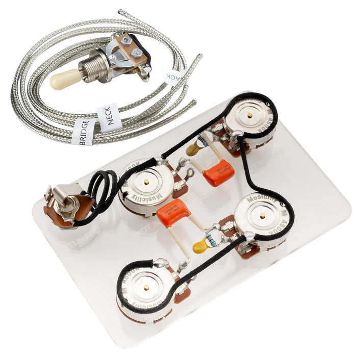 Musiclily Pro LP STD Modern 60s PLUS Treble Bleed Pre-wired Wring Harness Kit Upgrade for Epiphone LP Style Electric Guitar Switch Musiclily Pro