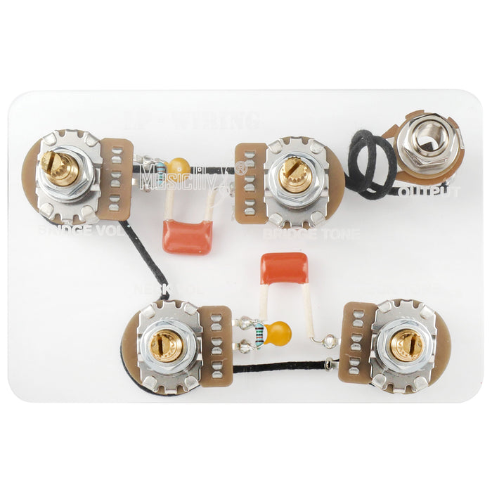 Musiclily Pro LP STD Modern 60s PLUS Treble Bleed Pre-wired Wring Harness Kit Upgrade for Epiphone LP Style Electric Guitar Switch
