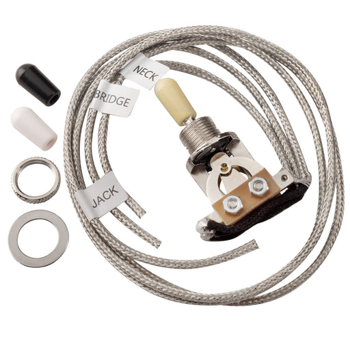 musiclily pro pre wired 3 way pickup select toggle switch soldered with metal braided wires for epiphone lp style electric guitar mx3413nk