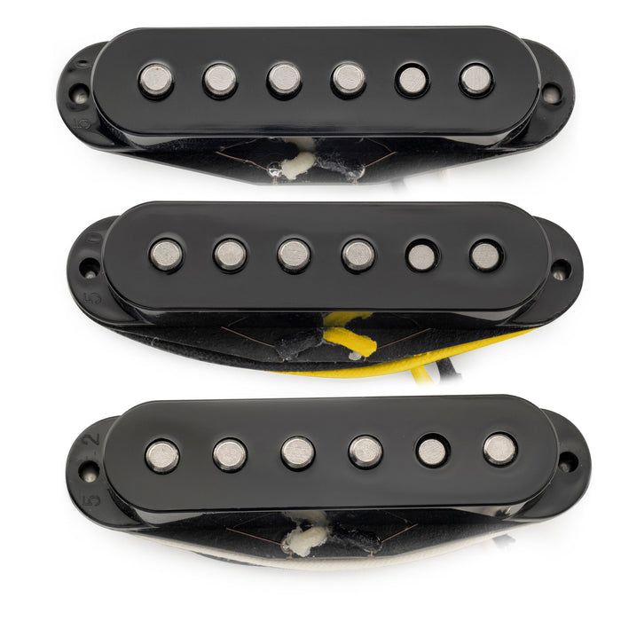 Musiclily Pro ST-50S スタッガード アルニコ5 シングルコイルピックアップ ネックミドルブリッジセット Stratストラトエレキギター用 ブラック
