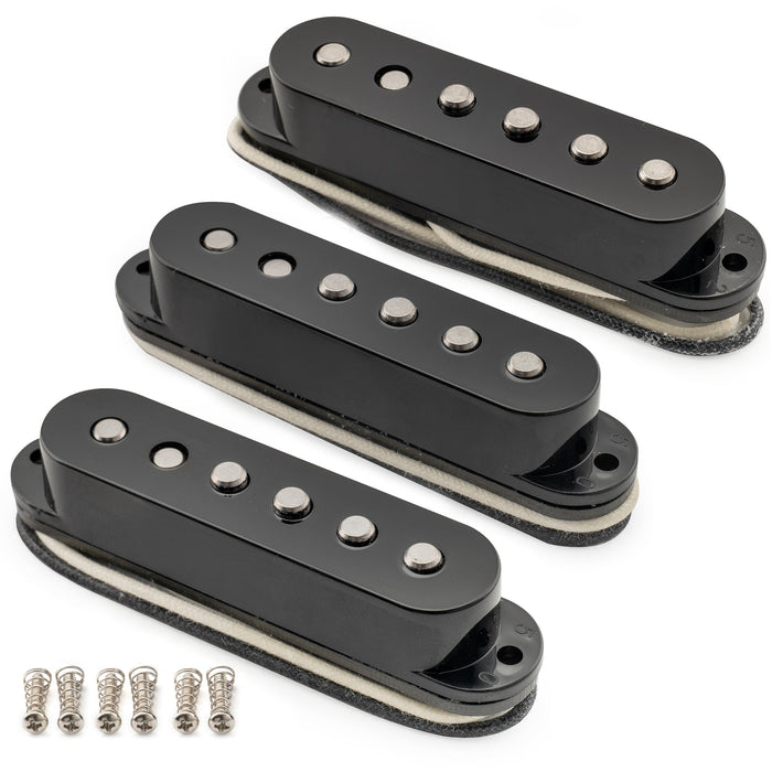 musiclily pro st 50s staggered alnico 5 single coil neck middle bridge pickups set for strat style electric guitar mx3420p details