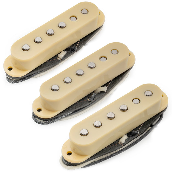 musiclily pro st 50s staggered alnico 5 single coil neck middle bridge pickups set for strat style electric guitar mx3420p cream