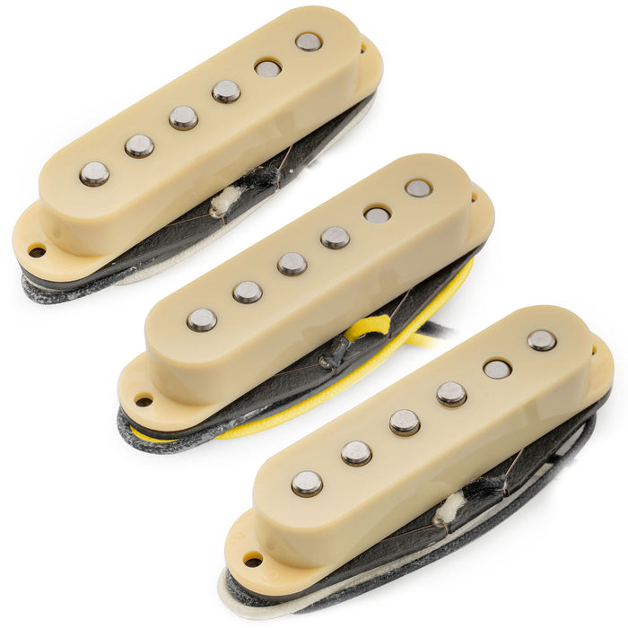 Musiclily Pro ST-50S スタッガード アルニコ5 シングルコイルピックアップ ネックミドルブリッジセット Stratストラトエレキギター用 ブラック