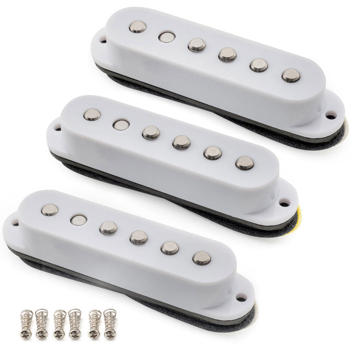 Musiclily Pro ST-50S スタッガード アルニコ5 シングルコイルピックアップ ネックミドルブリッジセット Stratストラトエレキギター用 ブラック