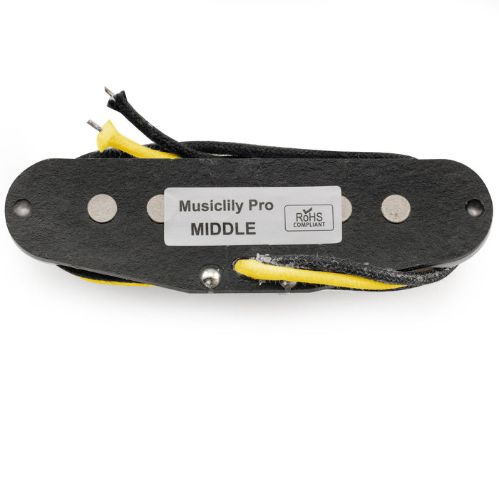 Musiclily Pro ST-50S スタッガード アルニコ5 シングルコイルミドルピックアップ 5.9K Stratストラトエレキギター用 ブラック