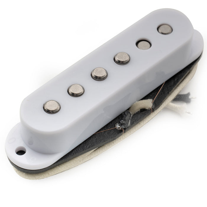 musiclily pro st 50s staggered alnico 5 single coil middle pickup 5 9k for strat style electric guitar mx3420p, white